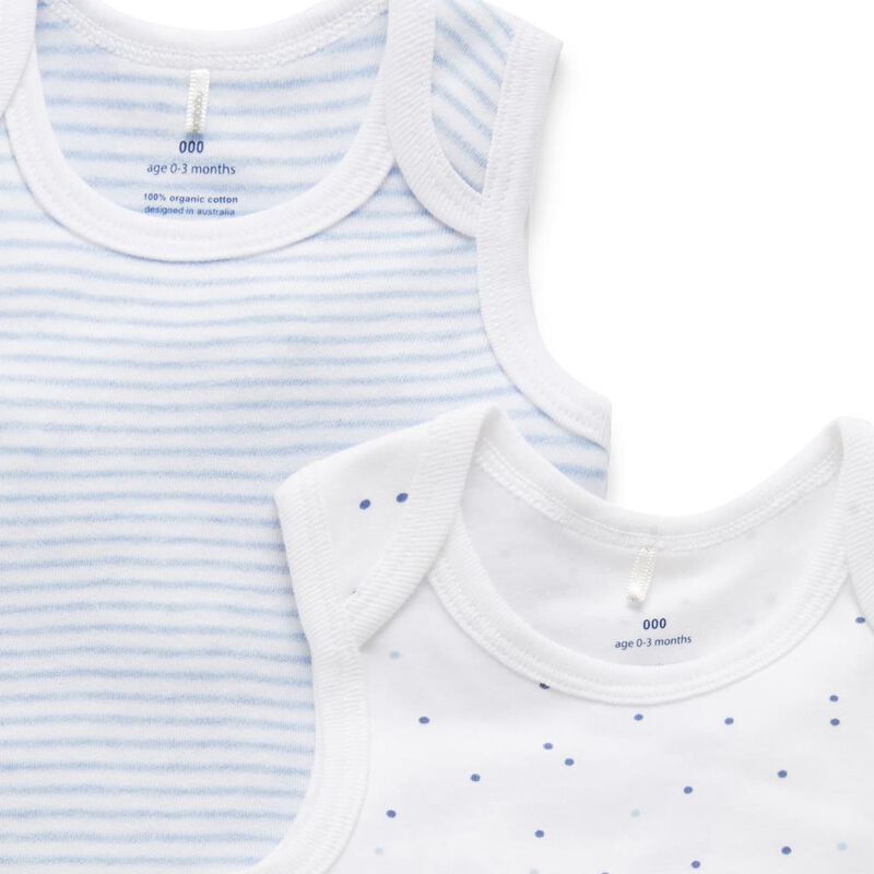 Purebaby 2 Pack Singlet Bodysuit image number 3